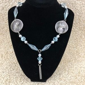 Light Blue Silve-Toned Necklace